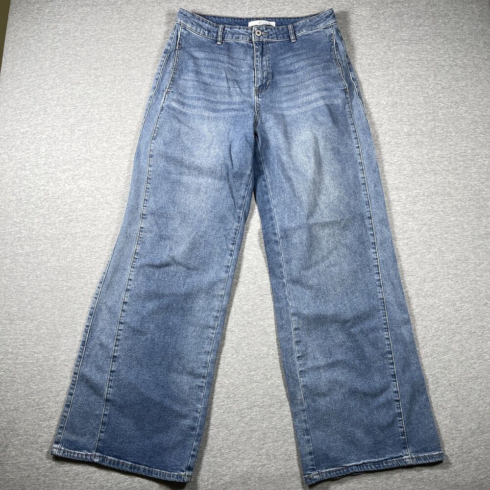 KanCan Jeans Womens 11/29 Blue Wide-Leg High Rise Relaxed Denim Baggy Y2K